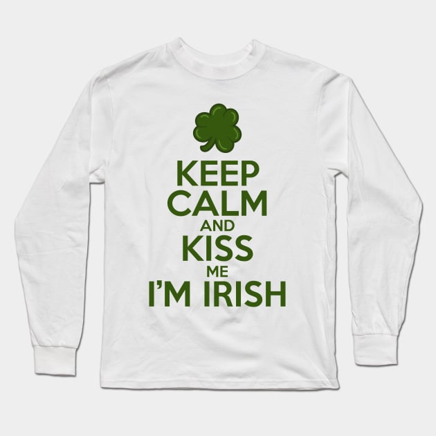 Keep Calm and Kiss Me I'm Irish Long Sleeve T-Shirt by fishbiscuit